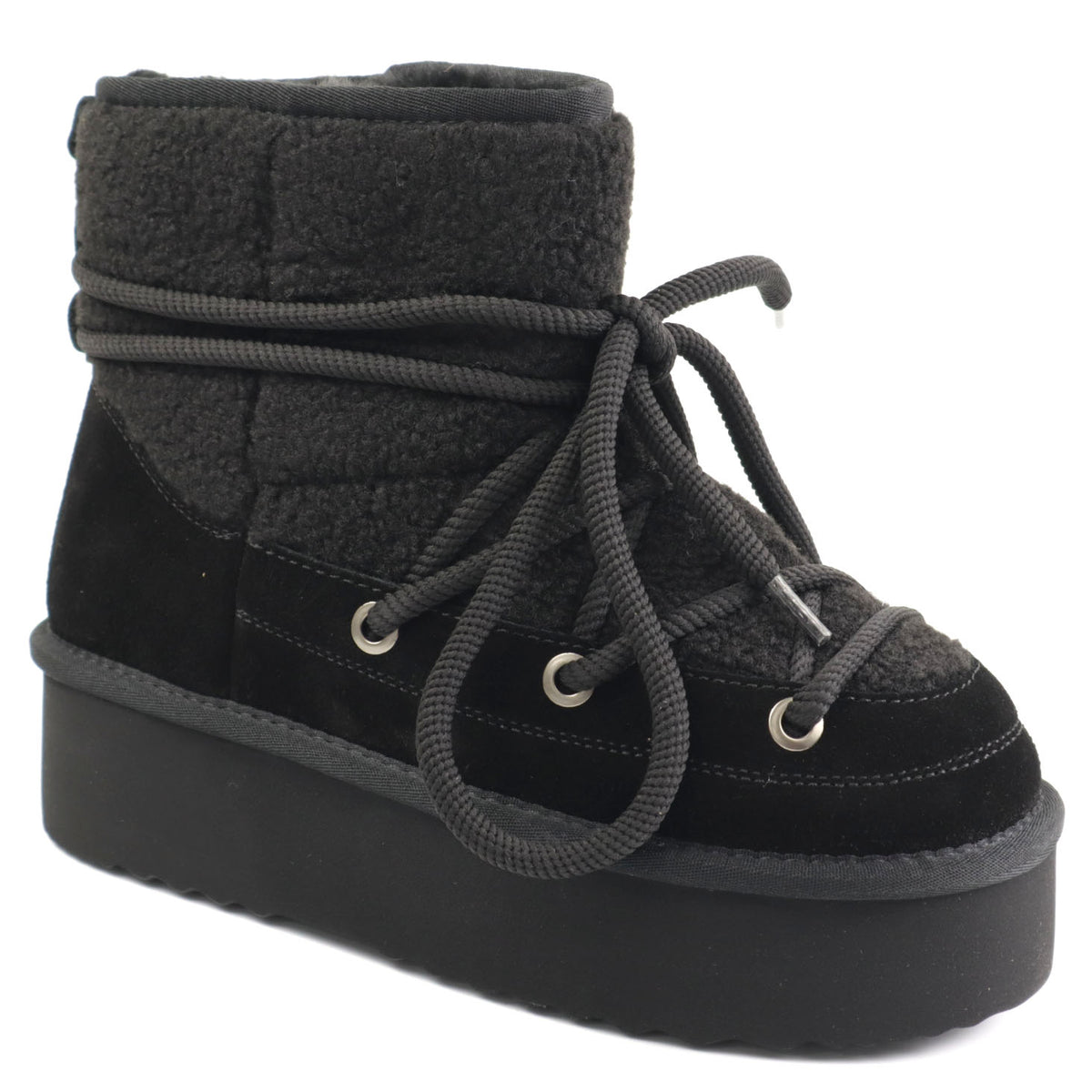 Energy Ghete dama ghete dama Hugh Platform stil INUIKII I1265 negru velur ID5213-NGV