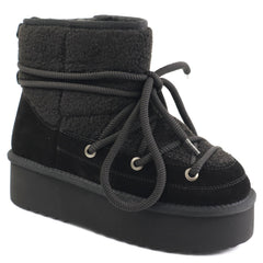 Energy Ghete dama ghete dama Hugh Platform stil INUIKII I1265 negru velur ID5213-NGV
