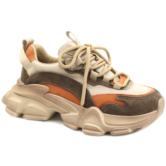 Franco Gerardo Pantofi dama piele naturala Y5758 2 CREAM/ORANGE ID5327-CROR