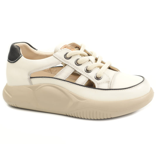 Feeling Pantofi dama decupati piele naturala 68883 BEIGE ID5328-BEIGE