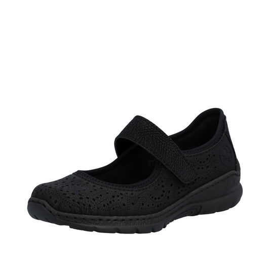 Rieker Pantofi dama perforati N4299 00 negru ID5331-NG