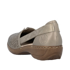 Rieker Pantofi dama decupati, piele naturala 41351 90 SILVER ID5340-SLV
