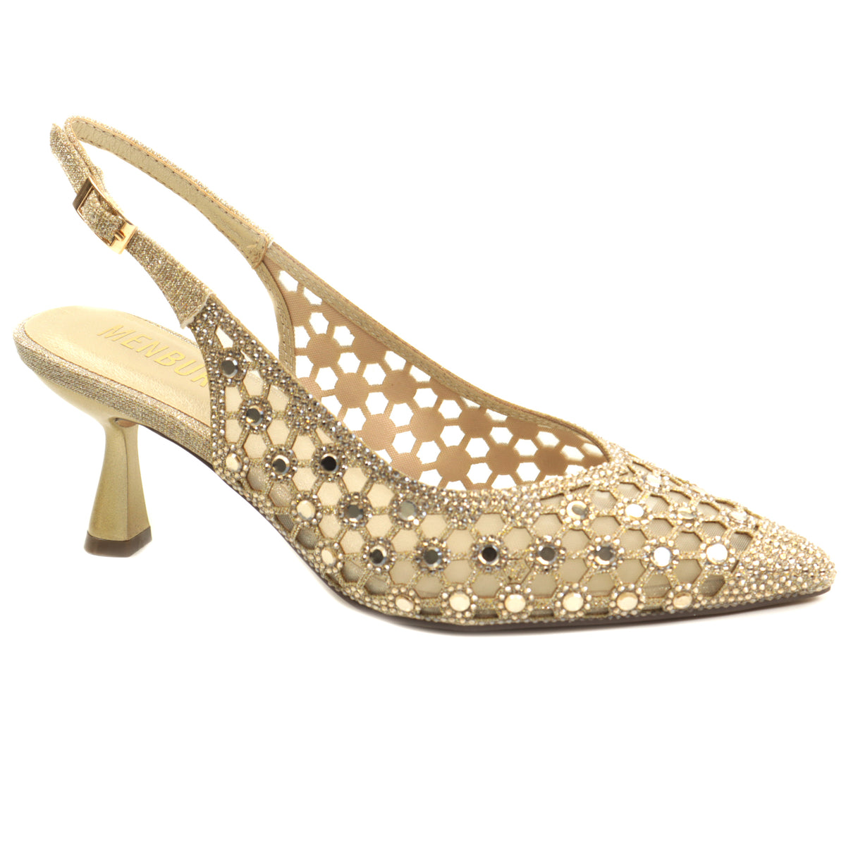 Menbur Pantofi dama decupati AM728 auriu ID5351-AU