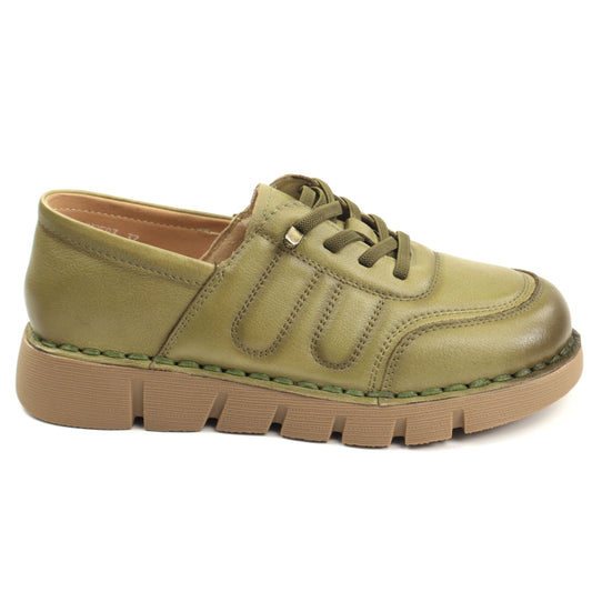 Formazione Pantofi dama piele naturala KM2583 GREEN ID5377-GRN