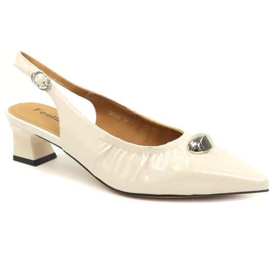 Feeling Pantofi dama piele naturala 58038 WHITE ID5398-WHT