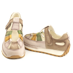 Formazione Pantofi dama primavara piele naturala KM9207 kaki ID5414-KAKI