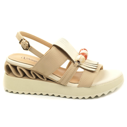 Anna Viotti Sandale dama piele naturala D106 RD909 A824 bej ID5427-BEJ