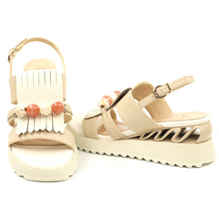 Anna Viotti Sandale dama piele naturala D106 RD909 A824 bej ID5427-BEJ