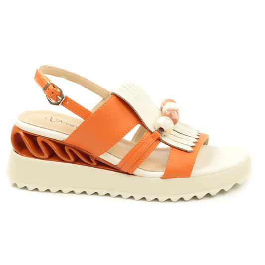 Anna Viotti Sandale dama piele naturala D106 RD909 A824 orange ID5427-ORG
