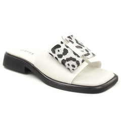 Papuci dama piele naturala H36A038 9B 13 N WHITE ID5442-WHT