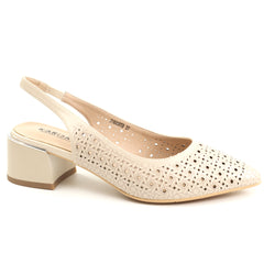 Karisma Pantofi dama decupati piele naturala JYJY60005B 02 N bej ID5458-BEJ