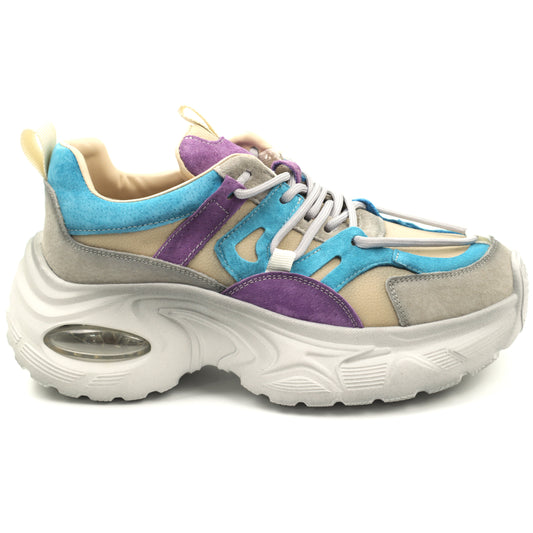 Pantofi dama piele naturala HY2122 BLUE/PURPLE ID5460-BLPR