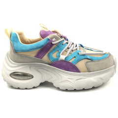 Pantofi dama piele naturala HY2122 BLUE/PURPLE ID5460-BLPR