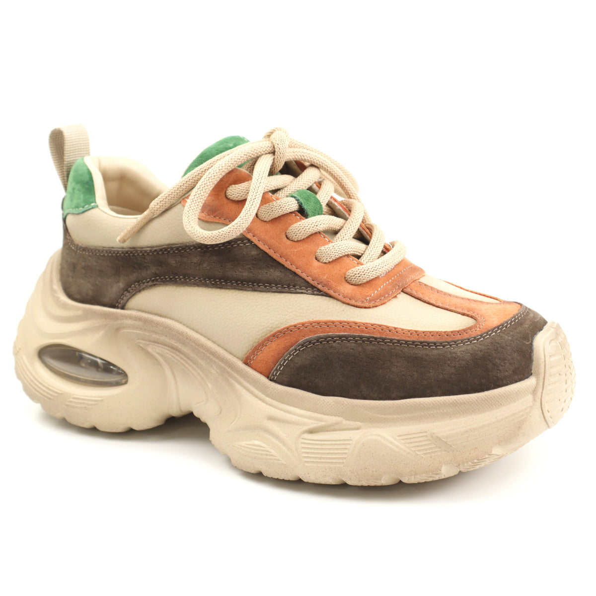 Franco Gerardo Pantofi dama piele naturala HY2158 ORANGE/GREEN ID5461-ORGR