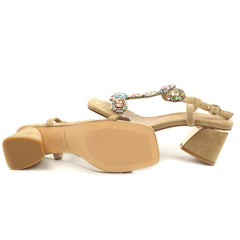 Alma En Pena Sandale dama piele naturala V263050 bej velur ID5464-BJV