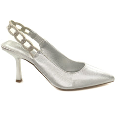 Menbur Pantofi dama decupati AM72409 argintiu ID5468-AG