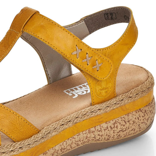 Rieker Sandale dama piele naturala V0919 68 galben ID5474-GLB