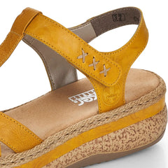 Rieker Sandale dama piele naturala V0919 68 galben ID5474-GLB