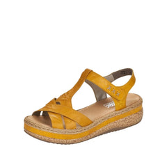 Rieker Sandale dama piele naturala V0919 68 galben ID5474-GLB
