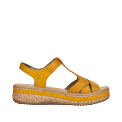 Rieker Sandale dama piele naturala V0919 68 galben ID5474-GLB