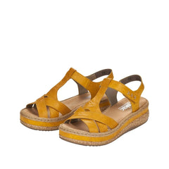 Rieker Sandale dama piele naturala V0919 68 galben ID5474-GLB
