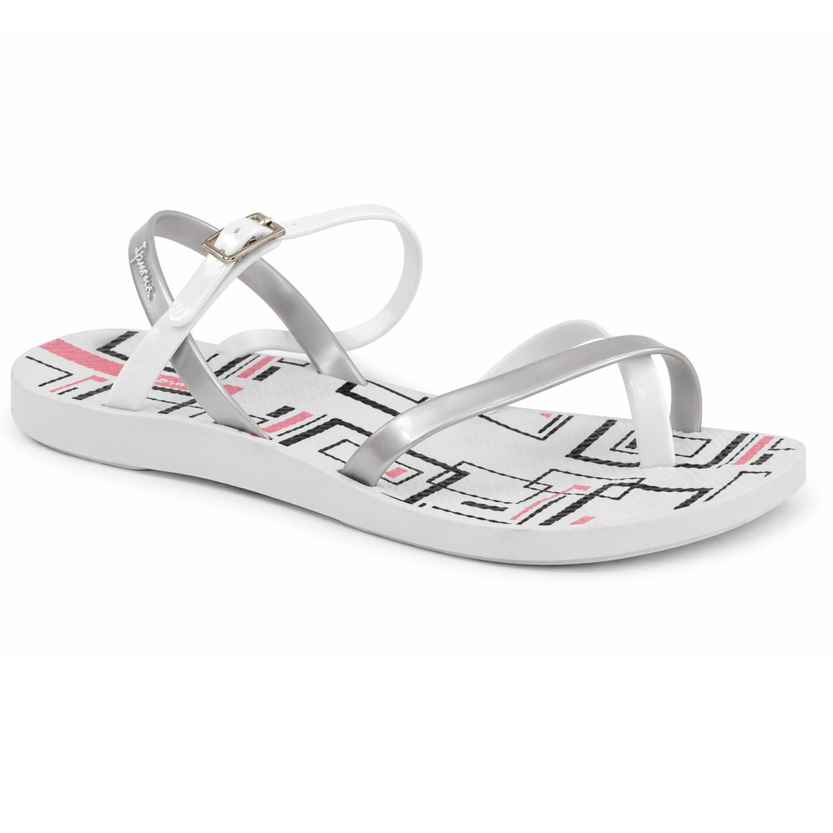 Ipanema Sandale dama FASHION SAND 82842 BL732 WHITE/BLACK/PINK ID5484-WHBKPK