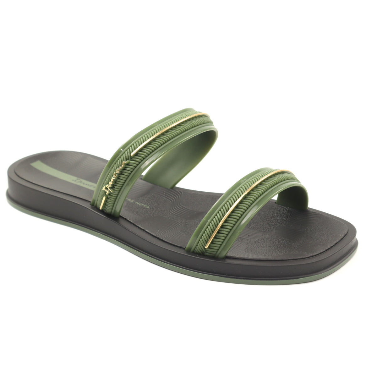Ipanema Papuci dama GLOW SLIDE 27400 BR774 BLACK/GREEN/GOLD ID5485-BLGRGD
