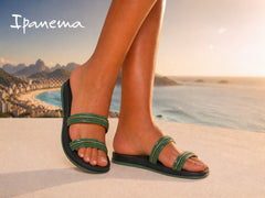 Ipanema Papuci dama GLOW SLIDE 27400 BR774 BLACK/GREEN/GOLD ID5485-BLGRGD