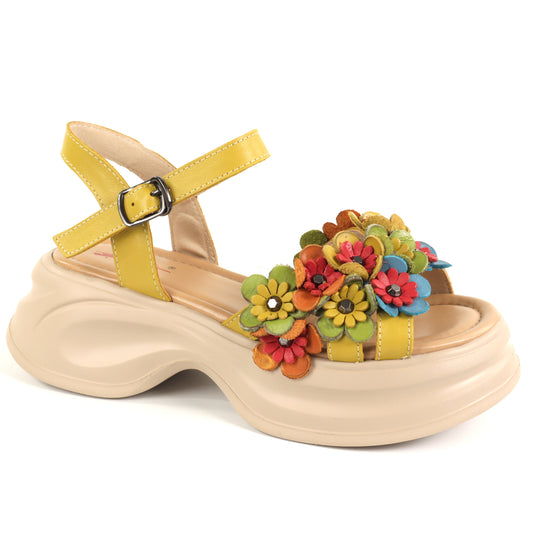 Pass Collection Sandale dama piele naturala 3OLY80012B 08 N galben ID5491-GLB