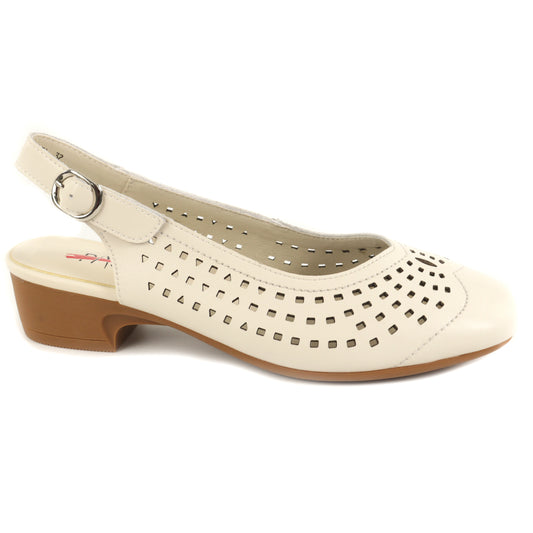 Pass Collection Pantofi dama decupati piele naturala X4X480017A 13 N alb ID5494-ALB
