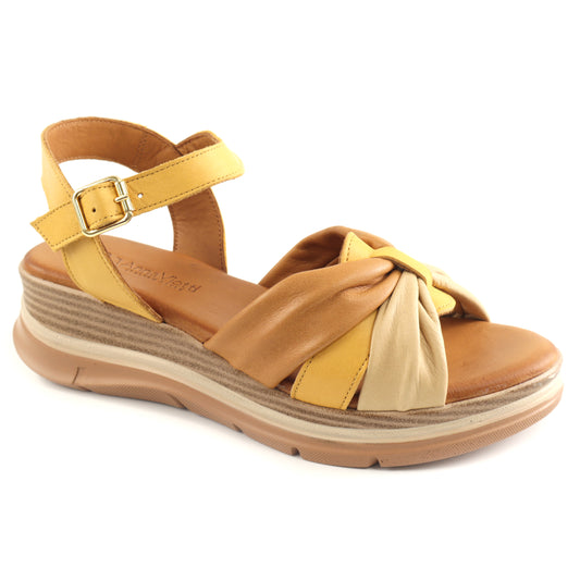 Anna Viotti Sandale dama piele naturala D45 2717 YELLOW/BROWN ID5501-YELBR