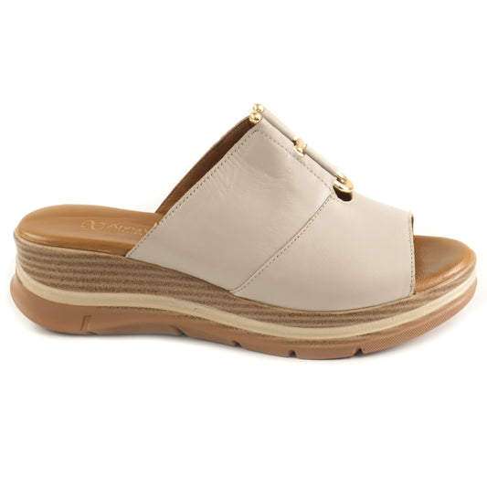 Anna Viotti Papuci dama piele naturala D22 S626 SILVER ID5504-SLV