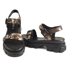 Karisma Sandale dama piele naturala V4VA60002C O7 I BLACK/GOLD ID5509-BKGD