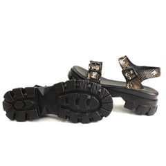 Karisma Sandale dama piele naturala V4VA60002C O7 I BLACK/GOLD ID5509-BKGD