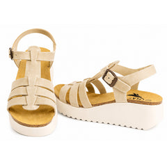 Plakton Sandale dama piele naturala 336444 bej ID5514-BEJ