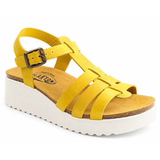 Plakton Sandale dama piele naturala 336444 galben ID5514-GLB