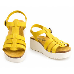 Plakton Sandale dama piele naturala 336444 galben ID5514-GLB