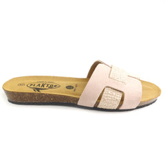 Plakton Papuci dama piele naturala 406207 roz ID5515-ROZ