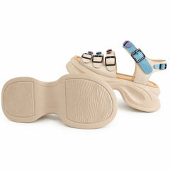 Pass Collection Sandale dama piele naturala 3OLY80013A 97 N bej multicolor ID5525-BEJMLT