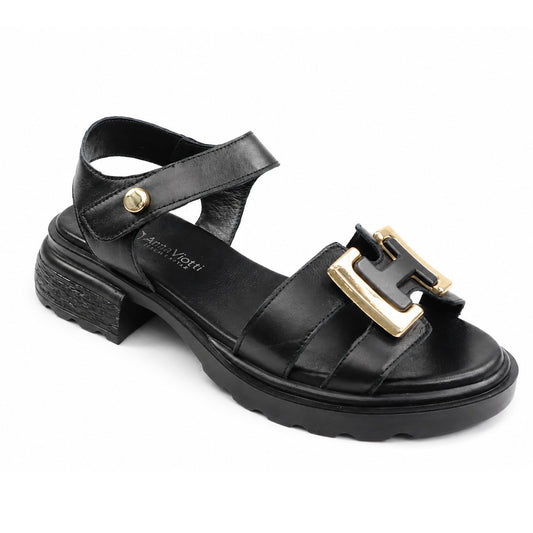 Anna Viotti Sandale dama piele naturala D22 S640 negru ID5526-NG