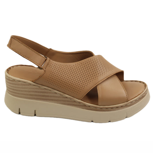 Anna Viotti Sandale dama piele naturala D56 712 capucino ID5564-CAP