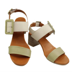 Anna Viotti Sandale dama piele naturala D58 3037 WHITE/GREEN ID5567-WGREEN