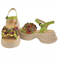 Pass Collection Sandale dama piele naturala 3OLY80012C 06 N verde ID5594-VRD