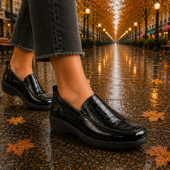 Pass Collection Pantofi dama X4X400017A 01 O negru croco lac ID5598-NGCRL