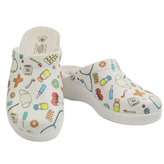 Sanital Light Saboti dama medicinali D4354 alb+multicolor ID5600-ALB.MCL