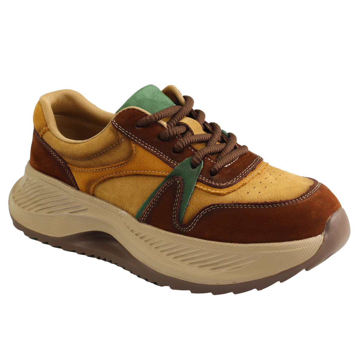 Feeling Pantofi dama sport piele naturala 802 BROWN ID5609-BRN