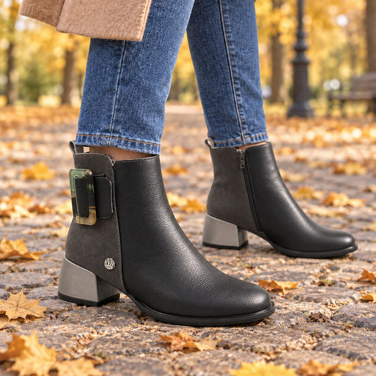 Ghete dama piele naturala Orion 433 BLACK ID5635-BLK