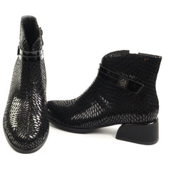 Fiore Fino Ghete dama piele naturala 2702003 negru sarpe ID5636-NGS