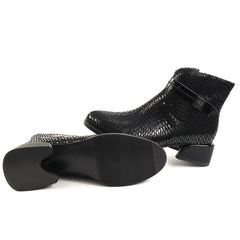 Fiore Fino Ghete dama piele naturala 2702003 negru sarpe ID5636-NGS