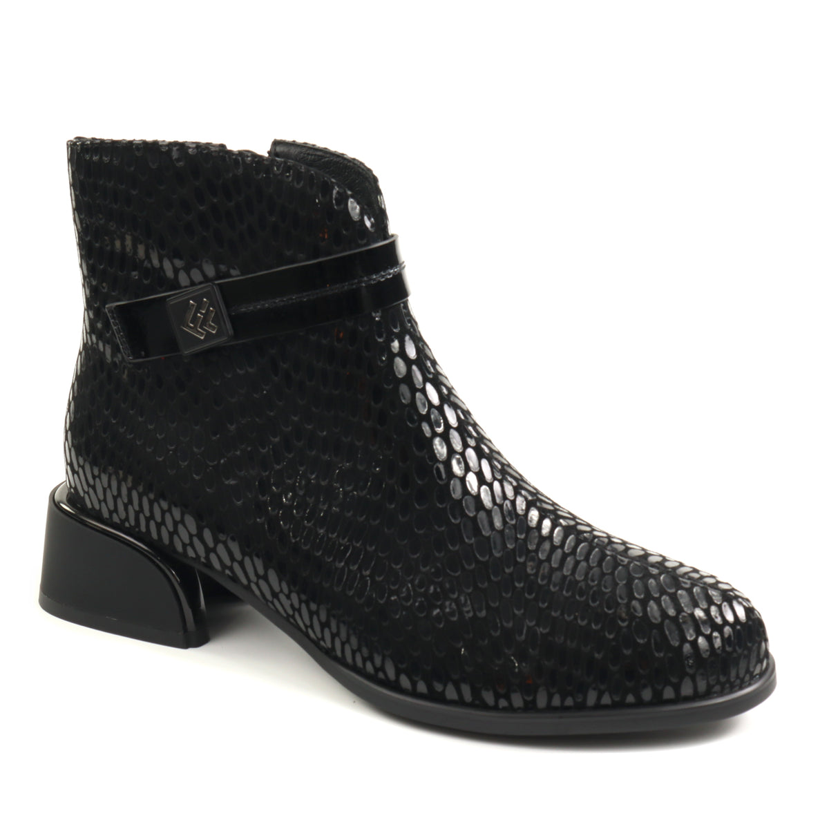 Fiore Fino Ghete dama piele naturala 2702003 negru sarpe ID5636-NGS